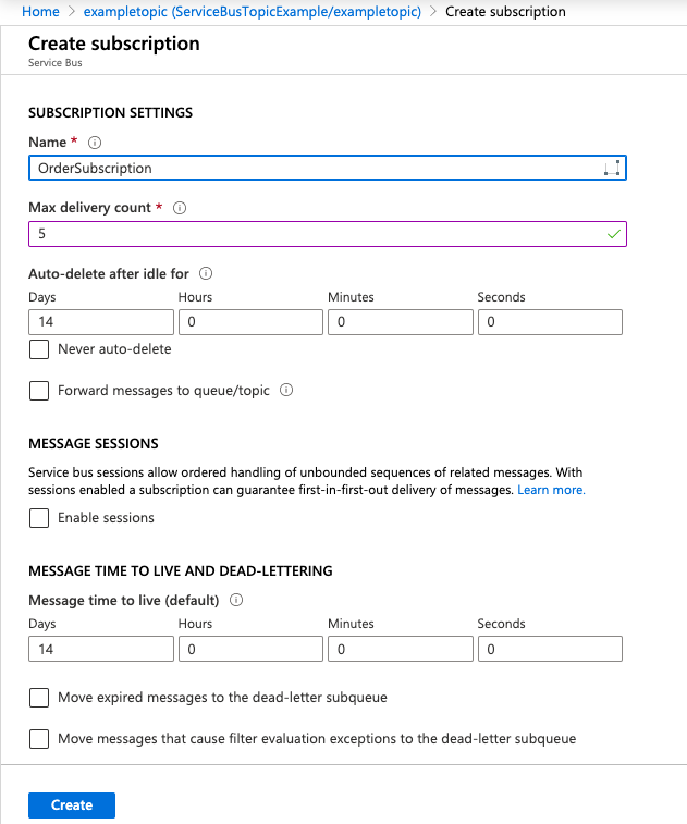 Microsoft Azure Service Bus-Topic